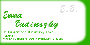 emma budinszky business card